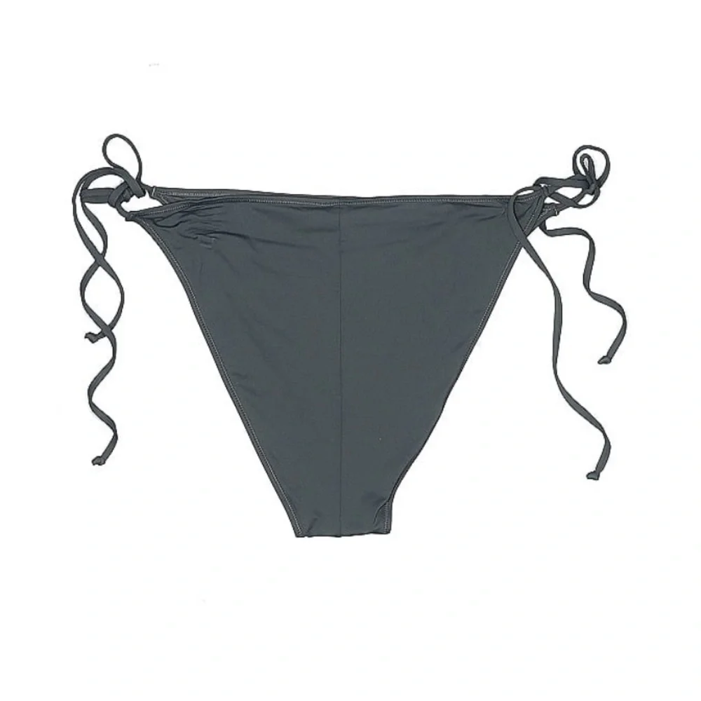 Skims Dippy Tie String Bikini Bottoms in Gray Dark Silver Size 4X NWT Gunmetal